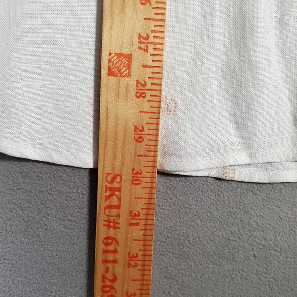 Calypso St Barth Top Womens 2X White Palm Tree Linen Blend Tropical Resort NEW - Picture 5 of 10